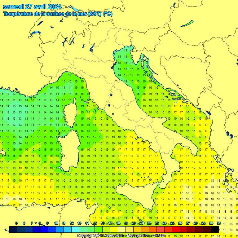 Temprature de la mer  la surface (SST)